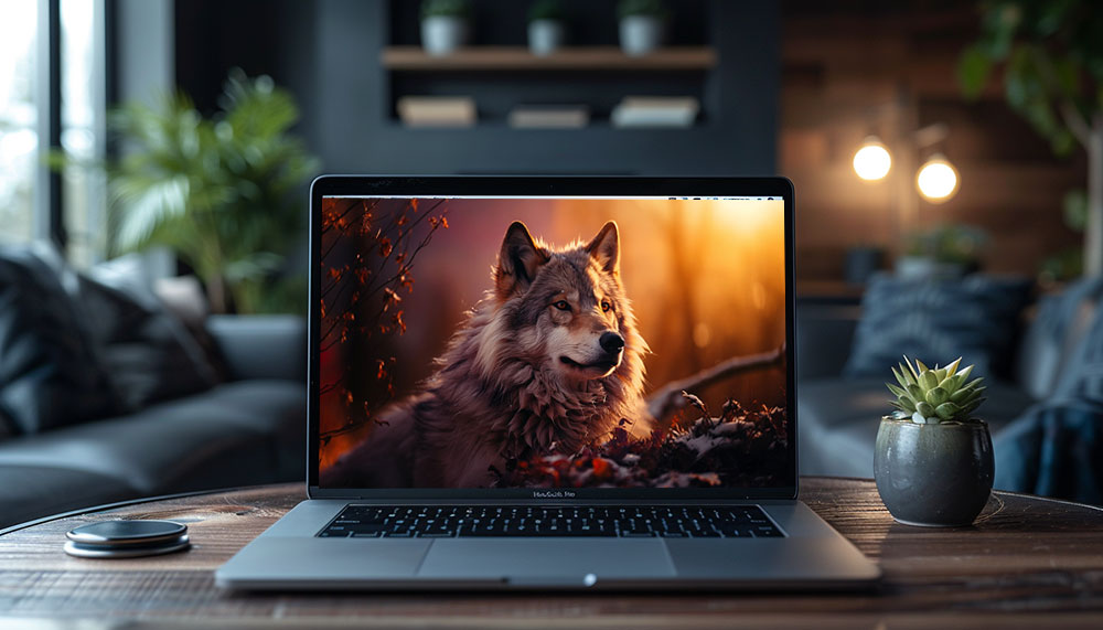 Loup au coucher du soleil fond d'écran ultra HD 4K pour ordinateur de bureau, ordinateur portable, iPhone et téléphone téléchargement gratuit