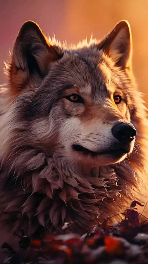 Loup au coucher du soleil HD fond d'écran 4K téléchargement gratuit pour iPhone et téléphone mobile