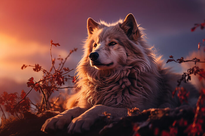 Loup au coucher du soleil fond d'écran ultra HD 4K pour ordinateur de bureau, ordinateur portable, iPhone et téléphone téléchargement gratuit