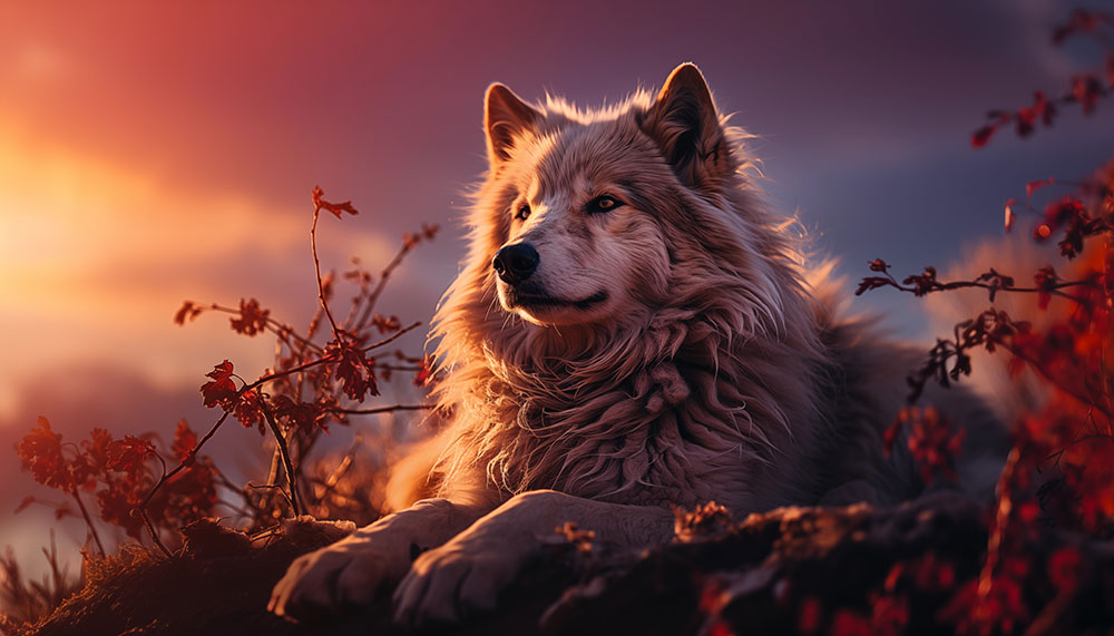 Loup au coucher du soleil fond d'écran ultra HD 4K pour ordinateur de bureau, ordinateur portable, iPhone et téléphone téléchargement gratuit