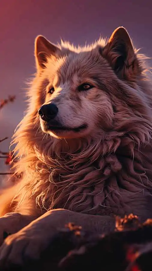 Loup au coucher du soleil fond d'écran HD 4K téléchargement gratuit pour iPhone et téléphone mobile