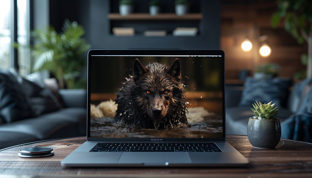 Loup dans l'eau fond d'écran ultra HD 4K pour ordinateur de bureau, ordinateur portable, iPhone et téléphone téléchargement gratuit