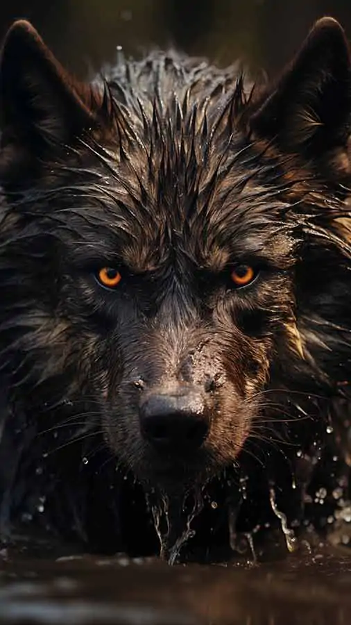 Wolf in water HD wallpaper 4K free download for iphone and mobile Phone