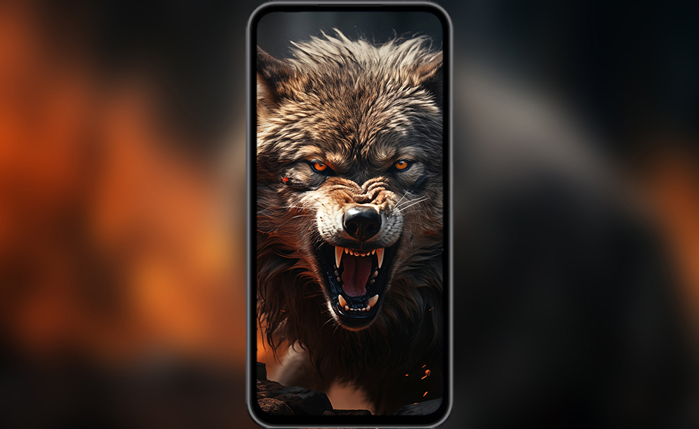 Fond d'écran de loup en colère ultra HD 4K pour ordinateur de bureau et téléphone à télécharger gratuitement