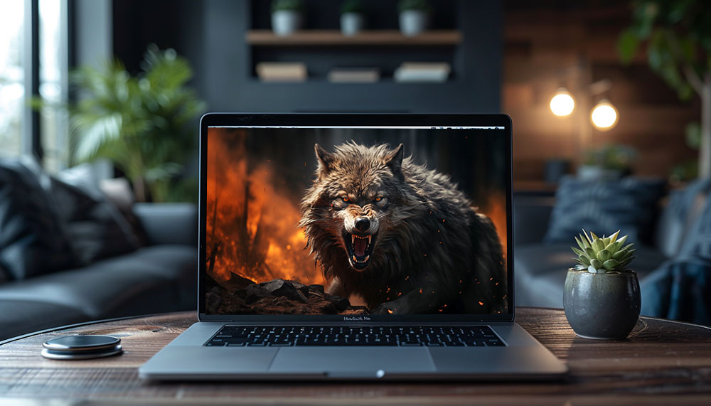 Fond d'écran de loup en colère ultra HD 4K pour ordinateur de bureau et téléphone à télécharger gratuitement