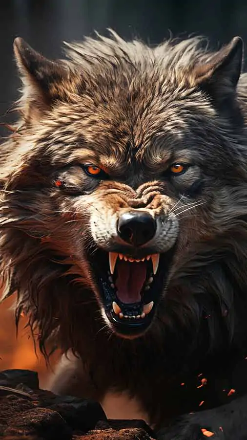 Fond d'écran HD 4K Angry Wolf à télécharger gratuitement pour iPhone et téléphone mobile