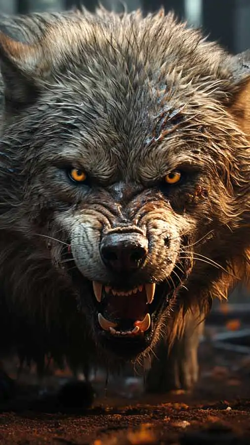 Angry wolf HD wallpaper 4K free download for Phone and iPhone