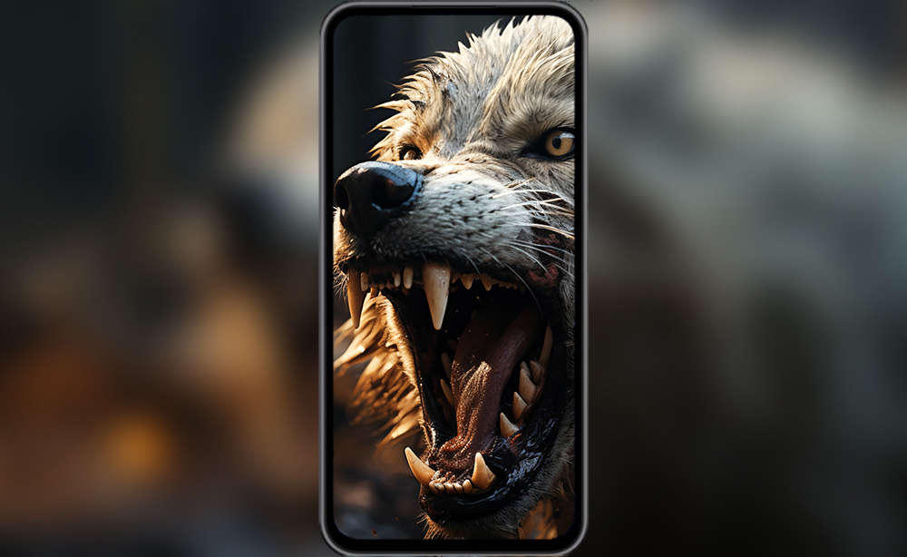 Gros plan d'un loup blanc en colère, fond d'écran ultra HD 4K pour ordinateur de bureau, ordinateur portable, iPhone et téléphone, téléchargement gratuit