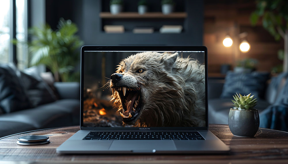 Gros plan d'un loup blanc en colère, fond d'écran ultra HD 4K pour ordinateur de bureau, ordinateur portable, iPhone et téléphone, téléchargement gratuit
