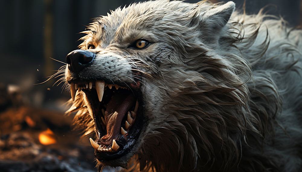 Gros plan d'un loup blanc en colère, fond d'écran ultra HD 4K pour ordinateur de bureau, ordinateur portable, iPhone et téléphone, téléchargement gratuit