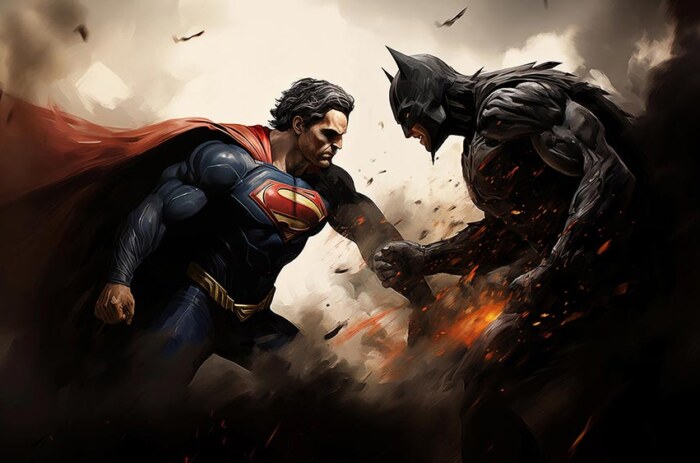 Fond d'écran combat Superman contre Batman 4K HD pour PC Bureau mac portable mobile iPhone téléphone téléchargement gratuit arrière-plan ultraHD UHD
