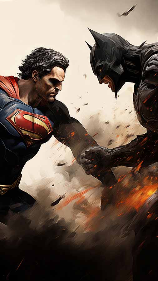 Fond d'écran 4K HD Superman contre Batman gratuit à télécharger pour téléphones Android et iPhone