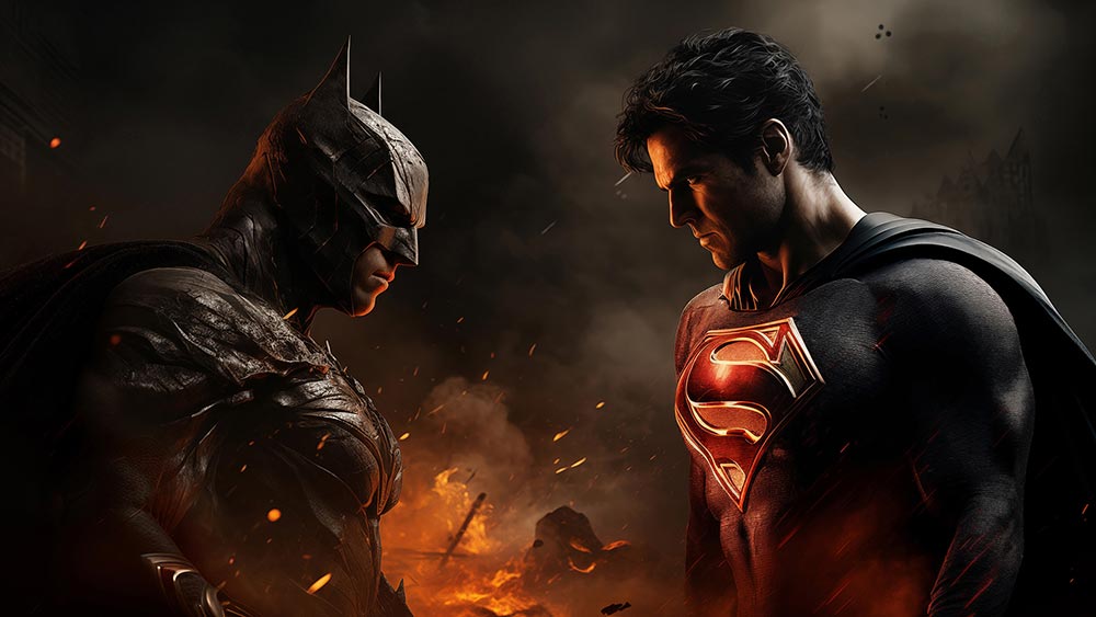 Batman vs Superman combat fond d'écran 4K HD pour PC de bureau Mac ordinateur portable mobile iPhone téléphone téléchargement gratuit fond ultraHD UHD