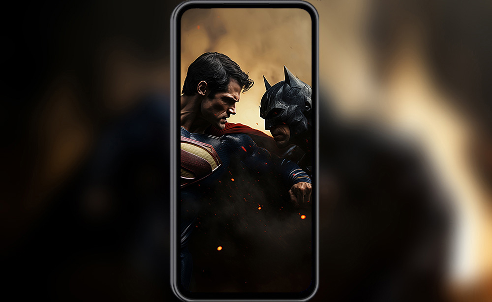 Fond d'écran Fan Art batman contre superman combat 4K HD pour PC Bureau mac portable mobile iPhone téléphone téléchargement gratuit arrière-plan ultraHD UHD