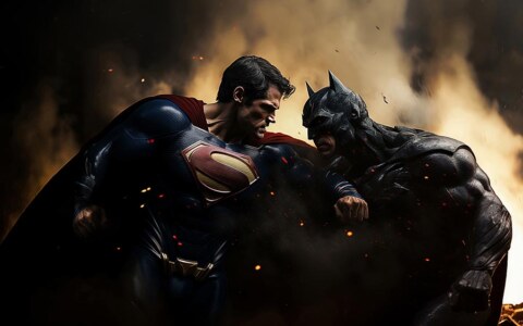 Fan Art batman vs superman fight wallpaper 4K HD for PC Desktop mac laptop mobile iphone Phone free download background ultraHD UHD