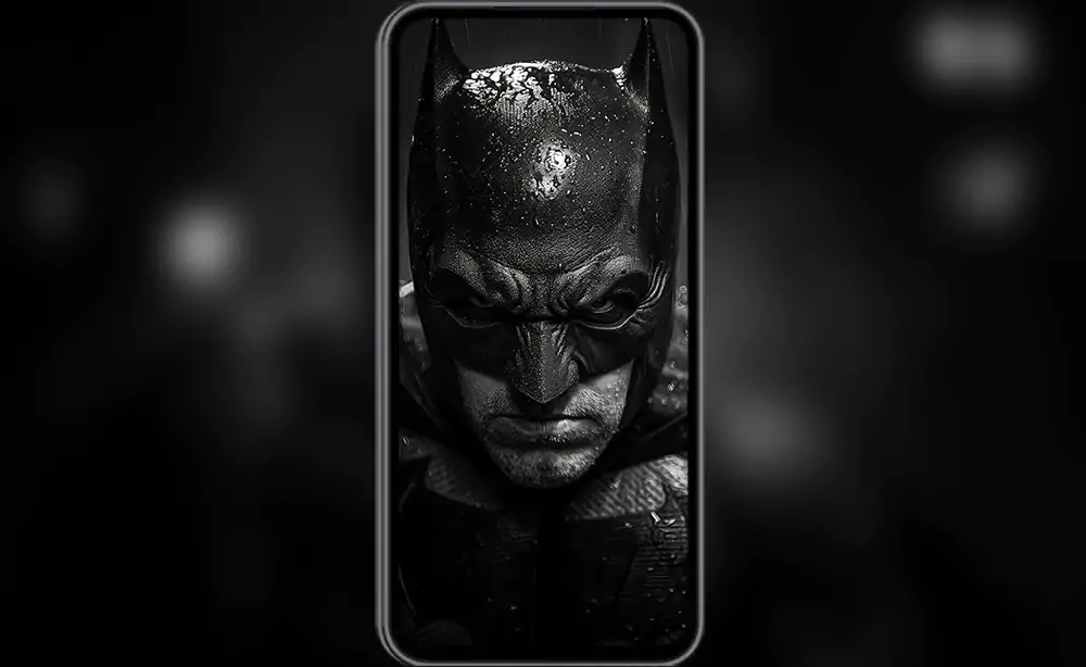 Fond d'écran Batman noir et blanc 4K HD pour PC Bureau mac portable mobile iPhone téléphone téléchargement gratuit arrière-plan