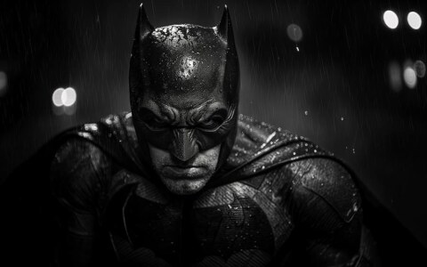 Fond d'écran Batman noir et blanc 4K HD pour PC Bureau mac portable mobile iPhone téléphone téléchargement gratuit arrière-plan