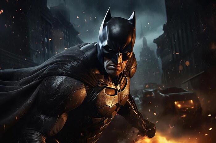 Batman Gotham en feu fond d'écran 4K HD pour PC de bureau Mac ordinateur portable mobile iPhone téléphone téléchargement gratuit fond d'écran