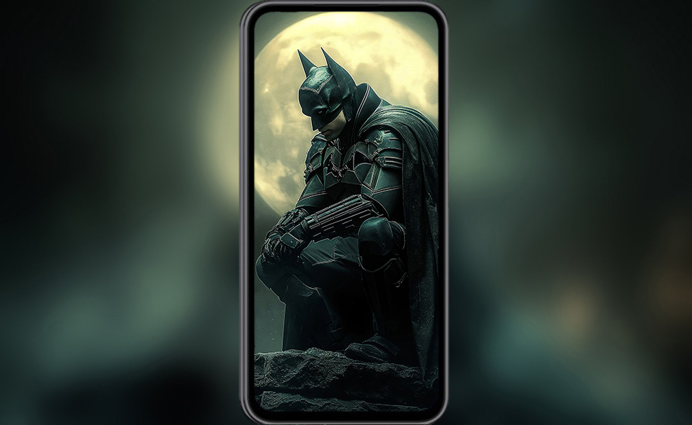 Batman Moon Night Wallpaper 4K HD pour PC Desktop Mac Laptop Mobile iPhone Phone téléchargement gratuit d'arrière-plan