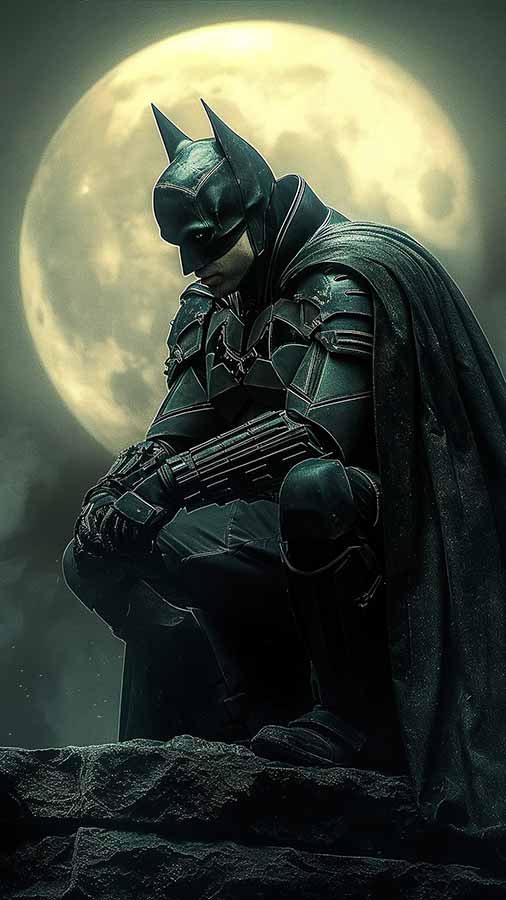 Téléchargement gratuit du fond d'écran Batman Moon Night 4K HD pour téléphone Android et iPhone