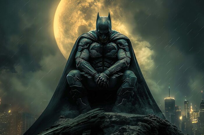 Batman lune ciel fond d'écran 4K HD pour PC bureau Mac ordinateur portable mobile iPhone téléphone téléchargement gratuit arrière-plan