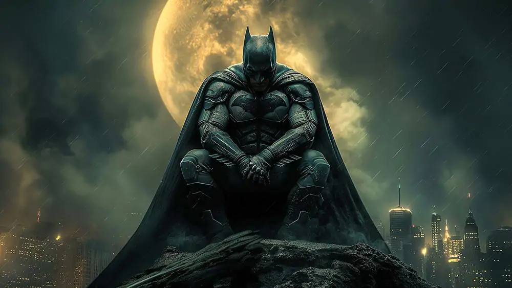 Batman lune ciel fond d'écran 4K HD pour PC bureau Mac ordinateur portable mobile iPhone téléphone téléchargement gratuit arrière-plan