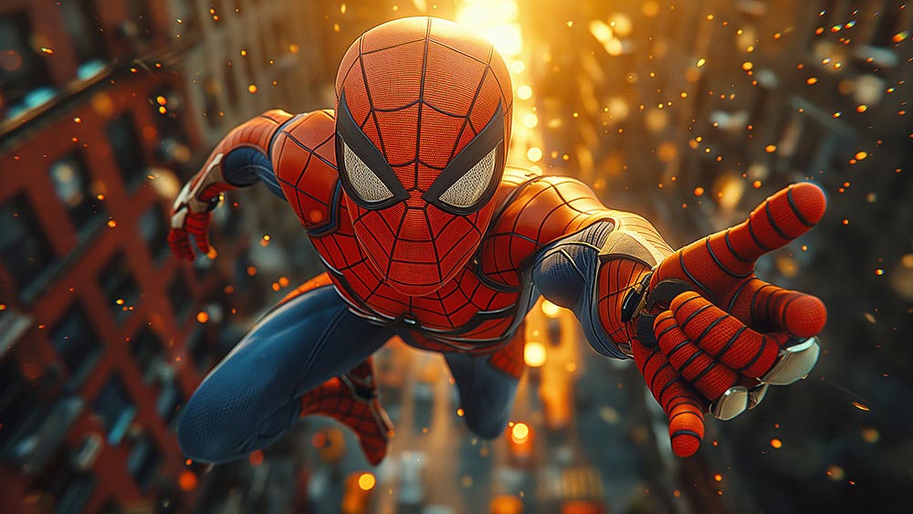 Fond d'écran gratte-ciel Spiderman 4K HD pour PC de bureau Mac ordinateur portable mobile iPhone téléphone téléchargement gratuit arrière-plan ultraHD UHD