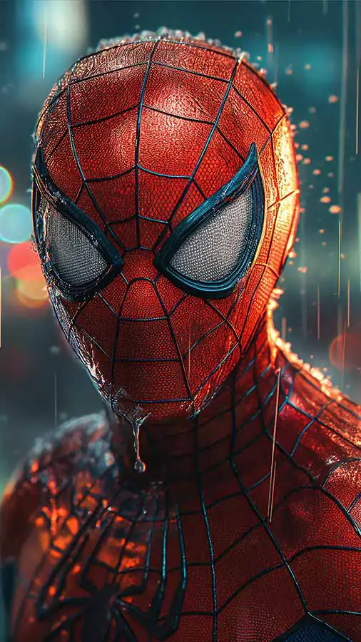 SpiderMan in the Rain wallpaper 4K HD free download for phone iphone mobile