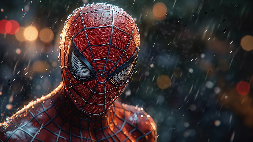 Spider-Man sous la pluie fond d'écran 4K HD pour PC de bureau Mac ordinateur portable mobile iPhone téléphone téléchargement gratuit fond d'écran