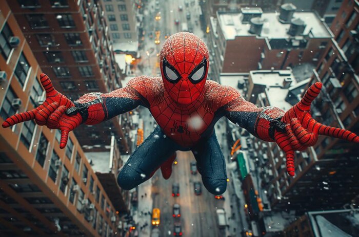 Fond d'écran Marvel SpiderMan Skyscraper 4K HD pour PC de bureau Mac ordinateur portable mobile iPhone téléphone téléchargement gratuit arrière-plan ultraHD UHD