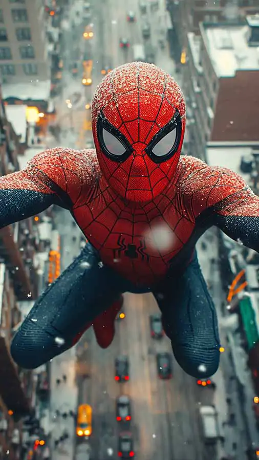 Fond d'écran Marvel SpiderMan Gratte-ciel 4K HD téléchargement gratuit pour téléphone Android et iPhone