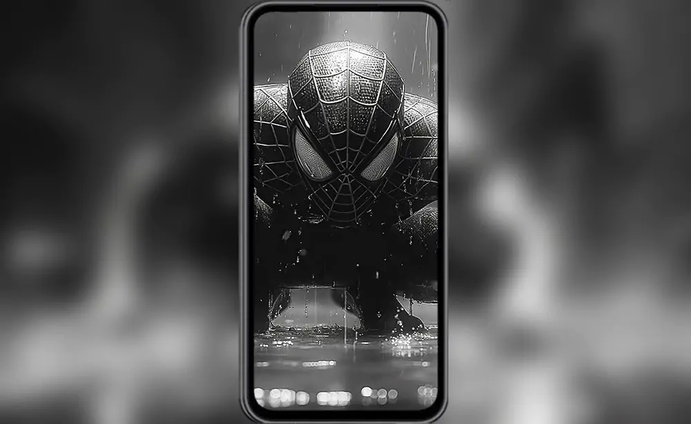 Spiderman black and white wallpaper 4K HD for PC Desktop mac laptop mobile iphone Phone free download background