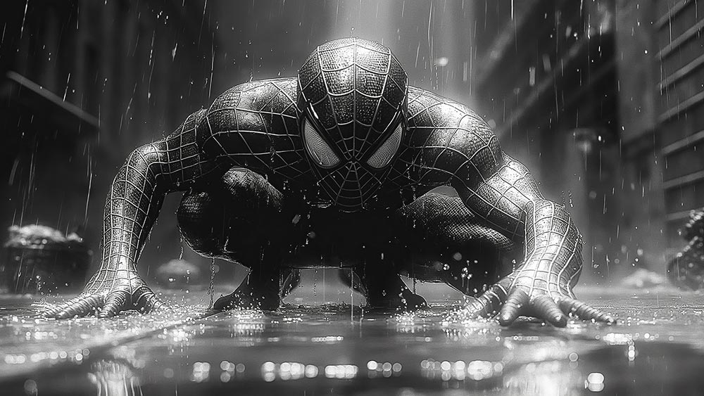 Spiderman black and white wallpaper 4K HD for PC Desktop mac laptop mobile iphone Phone free download background