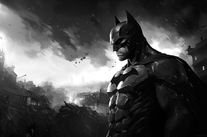 Fond d'écran Batman Comic Art 4K HD pour PC de bureau Mac ordinateur portable mobile iPhone téléphone téléchargement gratuit fond ultraHD UHD