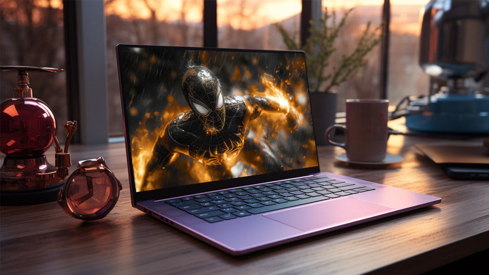 Fond d'écran Spiderman costume or et noir 4K HD pour PC bureau mac portable mobile iPhone téléphone téléchargement gratuit arrière-plan