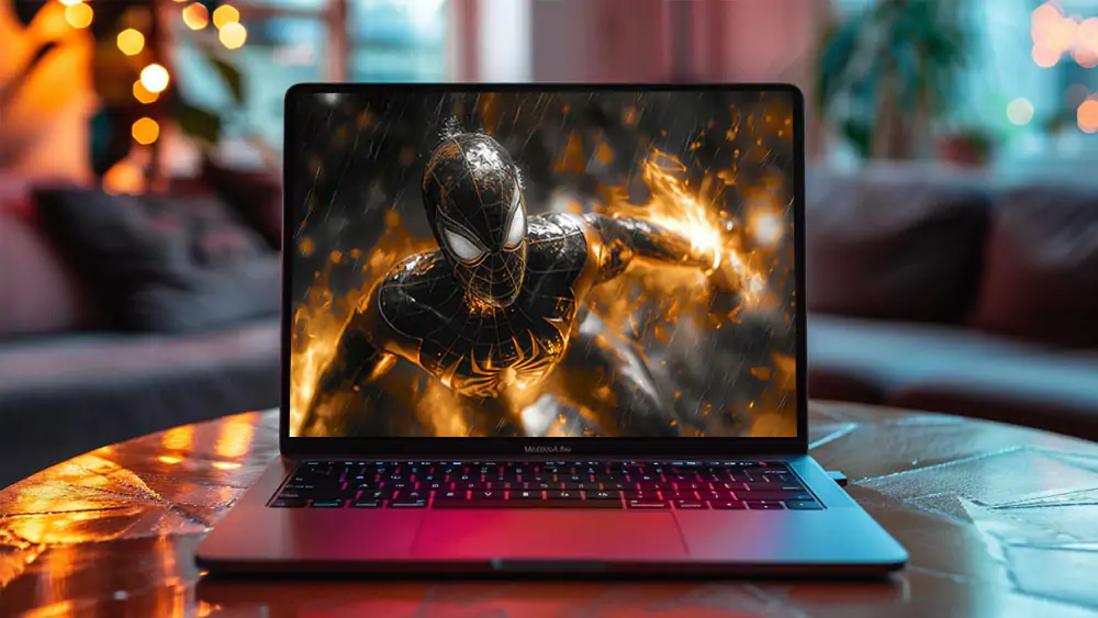 Spiderman Gold Black suit wallpaper 4K HD for PC Desktop mac laptop mobile iphone Phone free download backgroun