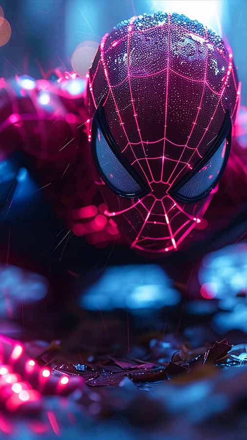 Spider-Man Neon Suit Fond d'écran 4K HD Téléchargement gratuit Fond UltraHD pour téléphone Android et iPhone