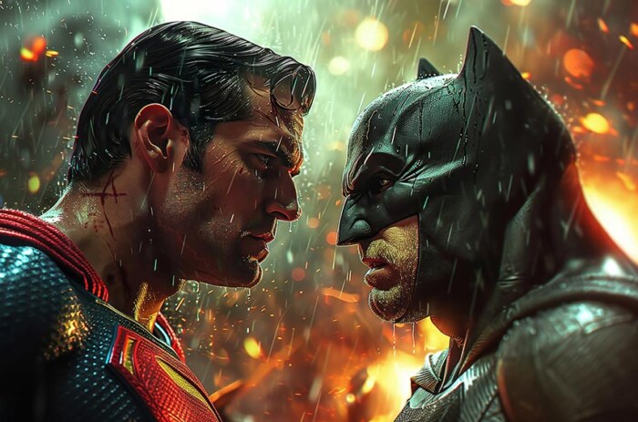 Fond d'écran Batman contre Superman face à face 4K HD pour PC Bureau mac portable mobile iPhone téléchargement gratuit arrière-plan