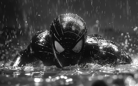 Spiderman rain black and white wallpaper 4K HD for PC Desktop mac laptop mobile iphone Phone free download background ultraHD UHD