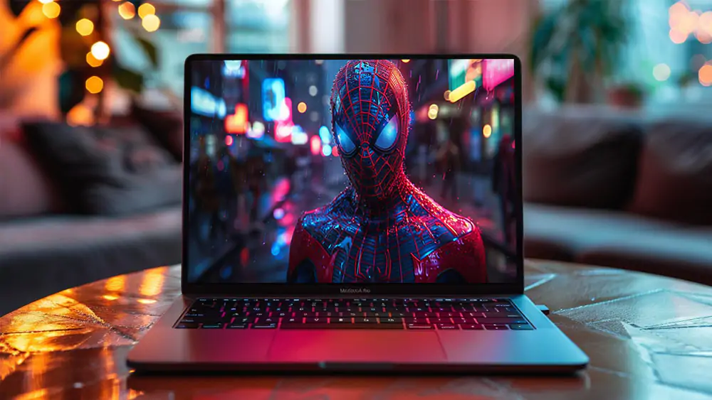 Le fond d'écran cyberpunk de Spiderman 4K HD pour PC de bureau Mac ordinateur portable mobile iPhone téléphone téléchargement gratuit fond ultraHD UHD