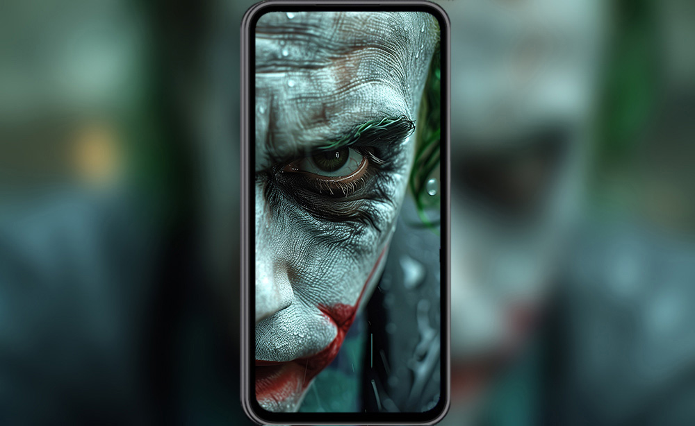 Fond d'écran Joker en gros plan 4K HD pour PC Bureau mac portable mobile iPhone téléphone téléchargement gratuit arrière-plan