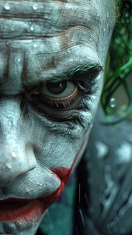 Fond d'écran Joker en Gros Plan 4K HD gratuit à télécharger pour iPhone, téléphone et mobile
