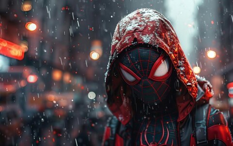 Spider-Man Miles Morales Hoodie wallpaper 4K HD for PC Desktop mac laptop mobile iphone Phone free download background ultraHD UHD