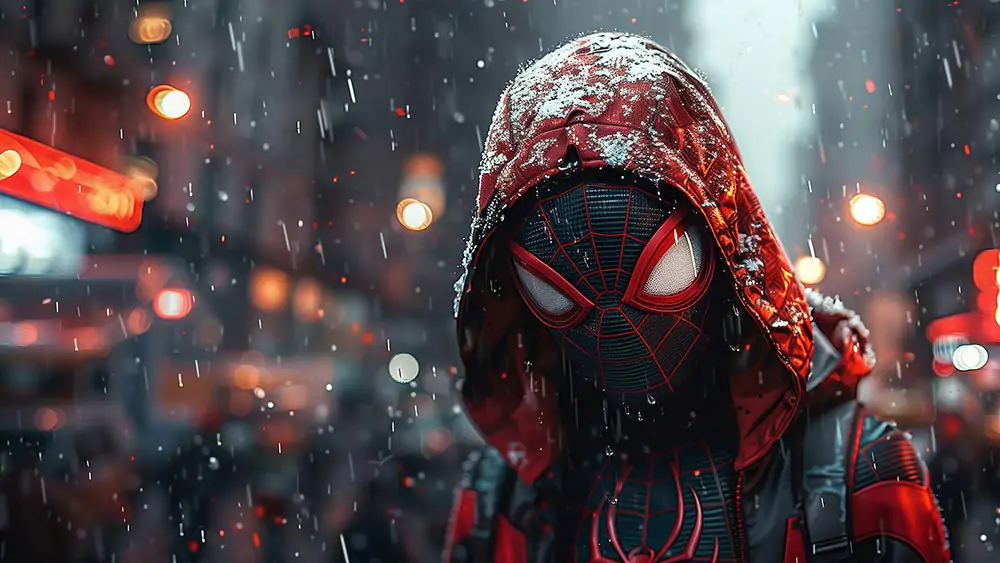 Spider-Man Miles Morales Hoodie wallpaper 4K HD for PC Desktop mac laptop mobile iphone Phone free download background ultraHD UHD