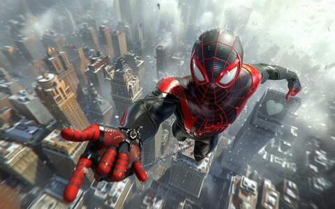 Fond d'écran Spiderman Miles Morales 4K HD pour PC Bureau mac portable mobile iPhone téléchargement gratuit arrière-plan ultraHD UHD