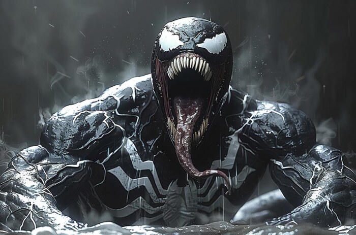 Fond d'écran Venom Marvel 4K HD pour PC Bureau mac portable mobile iPhone téléphone téléchargement gratuit arrière-plan ultraHD UHD