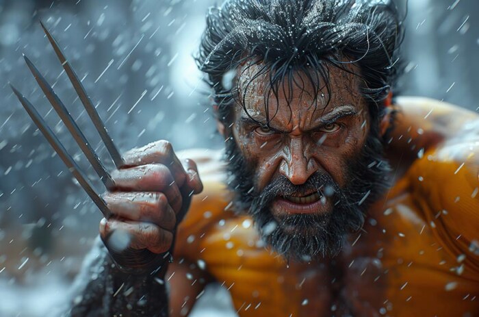 Fond d'écran Marvel Wolverine dans la neige 4K HD pour PC de bureau Mac ordinateur portable mobile iPhone téléphone téléchargement gratuit fond ultraHD UHD