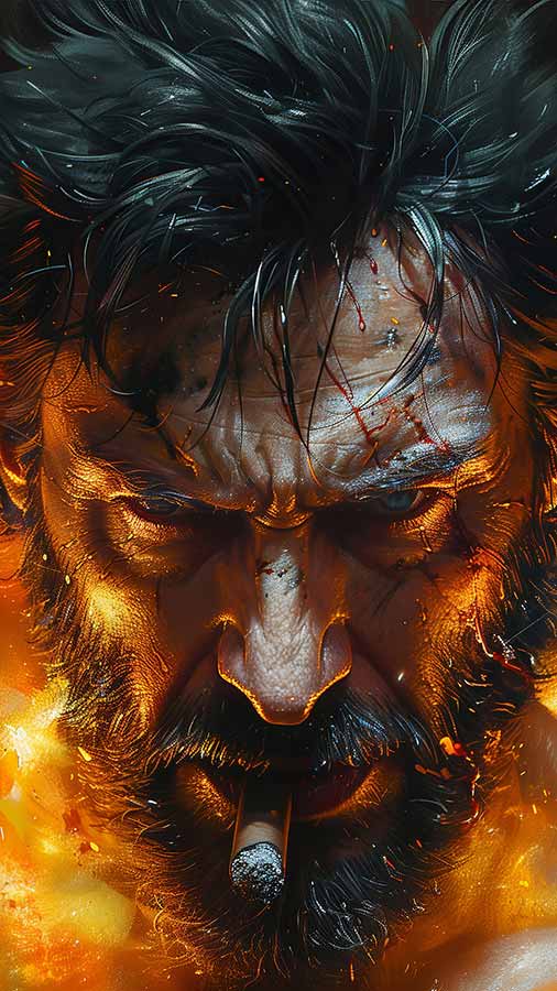 Wolverine fumant un cigare Fond d'écran 4K HD Téléchargement gratuit Fond UltraHD pour téléphone Android et iPhone