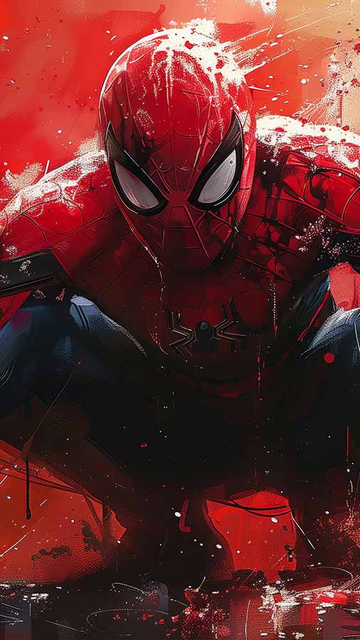 Fond d'écran fan art Marvel Spiderman 4K HD gratuit à télécharger en Ultra HD pour téléphones Android et iPhone