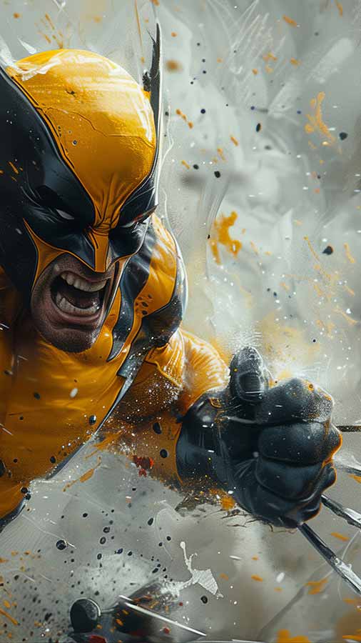 Fond d'écran artistique X-Men Wolverine HD 4K à télécharger gratuitement pour téléphones Android et iPhone